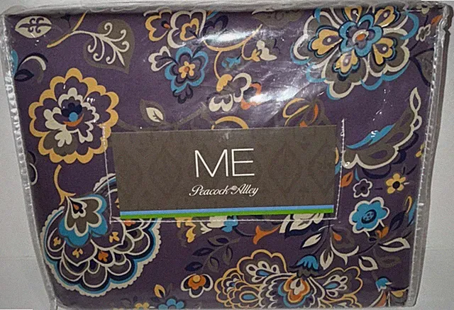 ME Peacock Alley Purple LOLA DUVET COVER PILLOW SHAM SET Ruffled Plum 2PC NIP