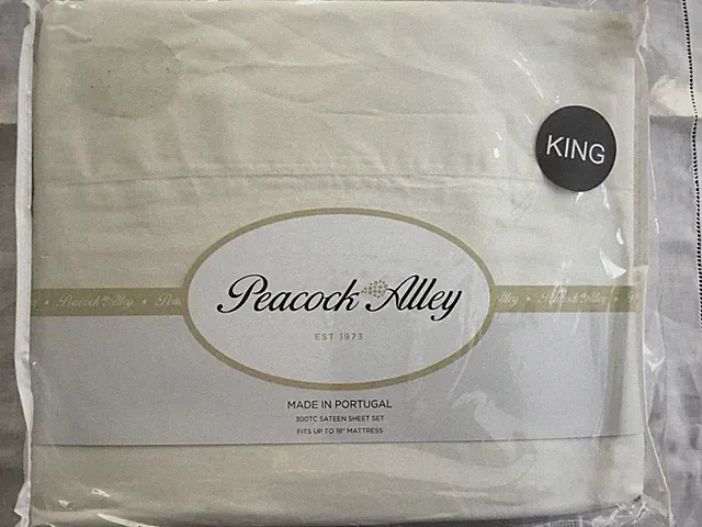 Peacock Alley 300TC 100% Cotton Sateen King Sheets- White - Made in Portugal