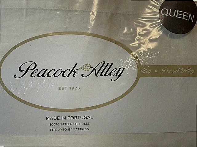 Peacock Alley 300TC 100% Cotton Sateen Queen Sheets- Ivory - Made in Portugal