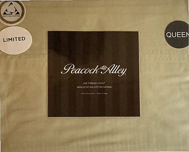 Peacock Alley 500TC 100% Egyptian Cotton Sateen Sheet Set - Queen - Sage Green
