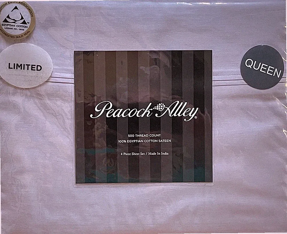 Peacock Alley 500TC 100% EgyptianCotton Sateen Sheets - Queen