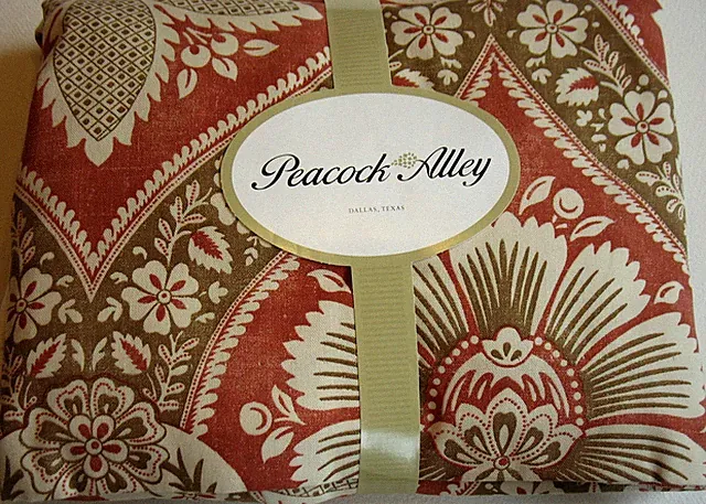 Peacock Alley Arcadia Russet Red & Bronze Gold Queen Paneled Bedskirt