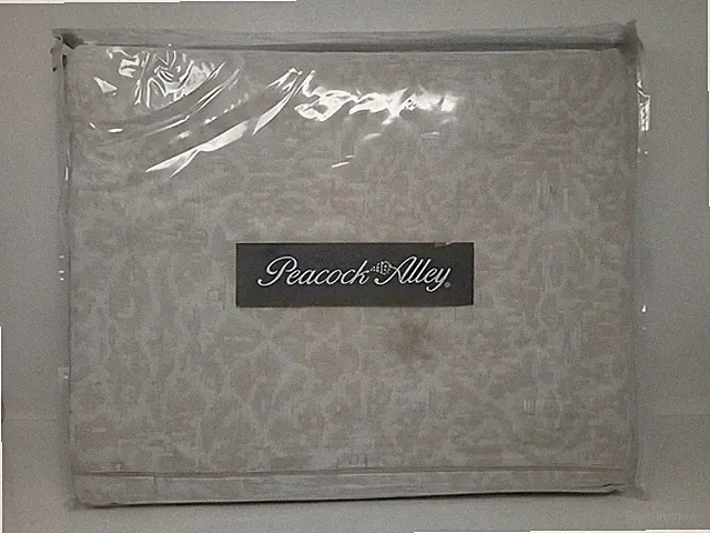 Peacock Alley Ravenna Jacquard Duvet Cover Queen 90x90 Linen New w Tags