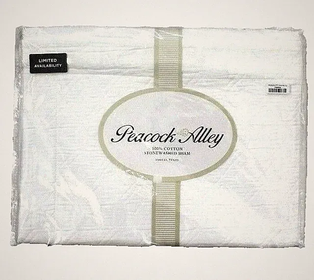 Peacock Alley Single Trianon Stonewashed Cotton Quilted Standard Pillow Sham NEW