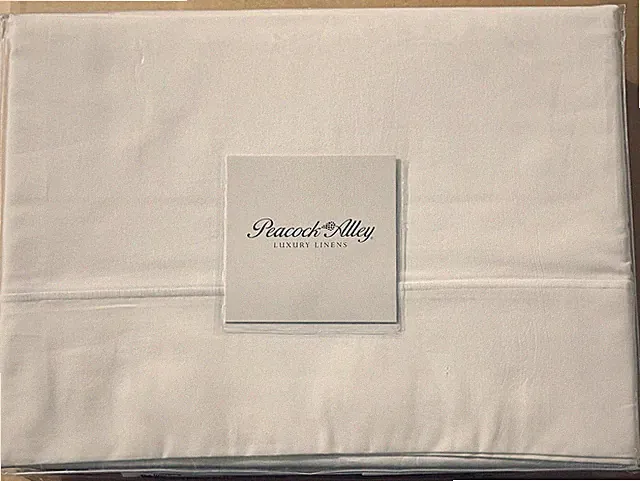 Peacock Alley Soprano Queen White/White Flat Sheet 100% Cotton