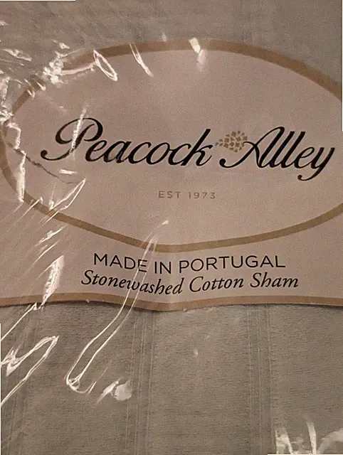 Peacock Alley Stonewashed Sham HTF Ice Blue 100% Cotton New 20 By 26" Standard