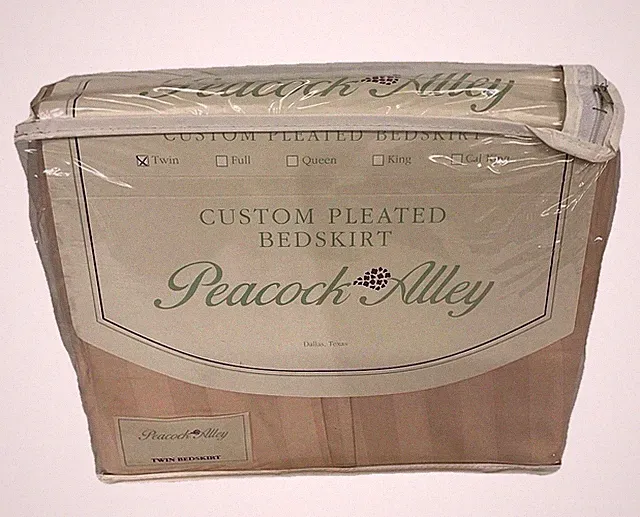 Vintage Peacock Alley Twin Bedskirt Pink Cotton Custom Pleated Luxury USA